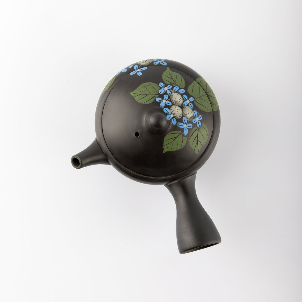 Isobe Ceramics: Tokoname Kyusu Tea Pot Blue Ajisai by Jiro Umehara