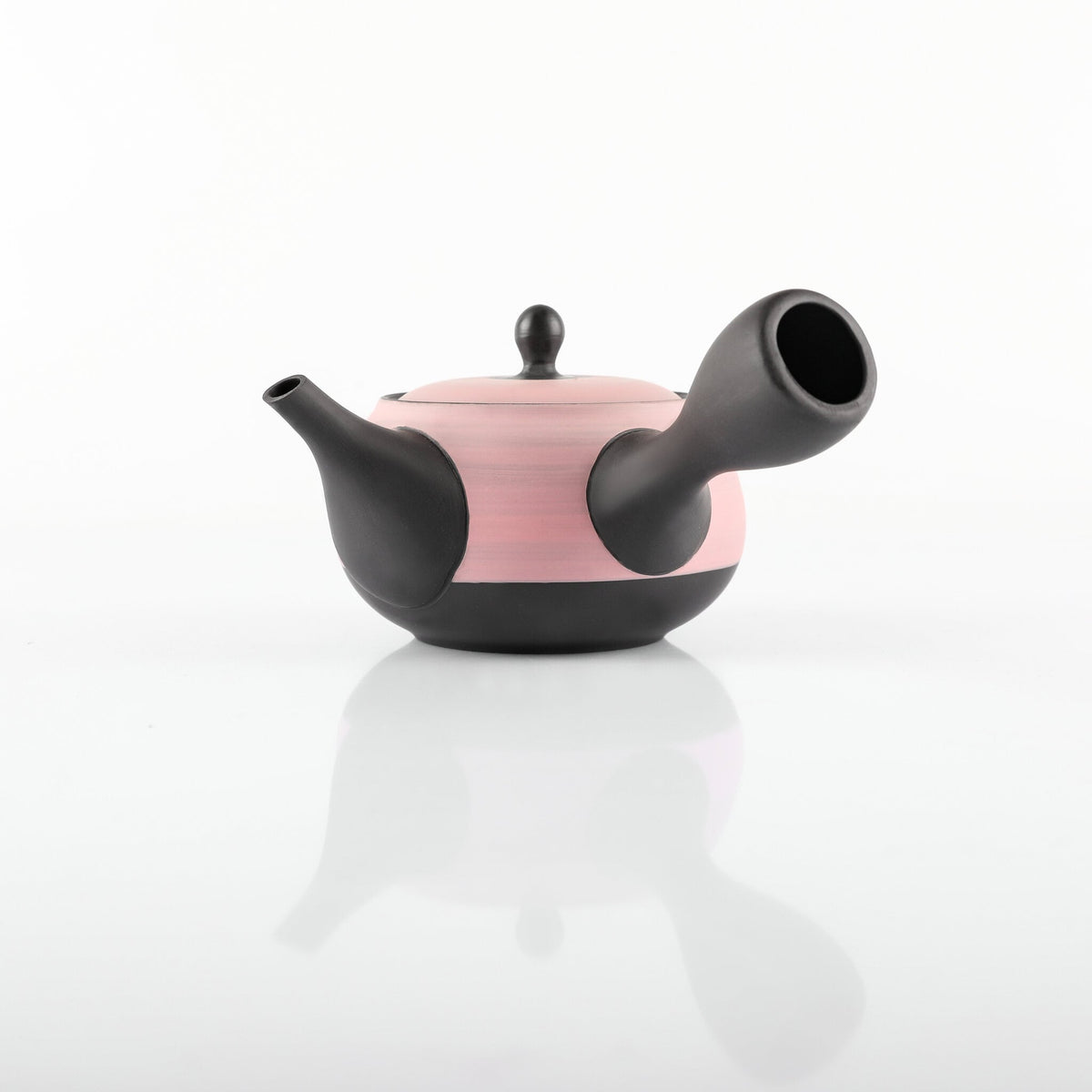 Isobe Ceramics ka51: Tokoname Kyusu Tea Pot Spring &amp; Autumn (Pink &amp; Black) 350 ml