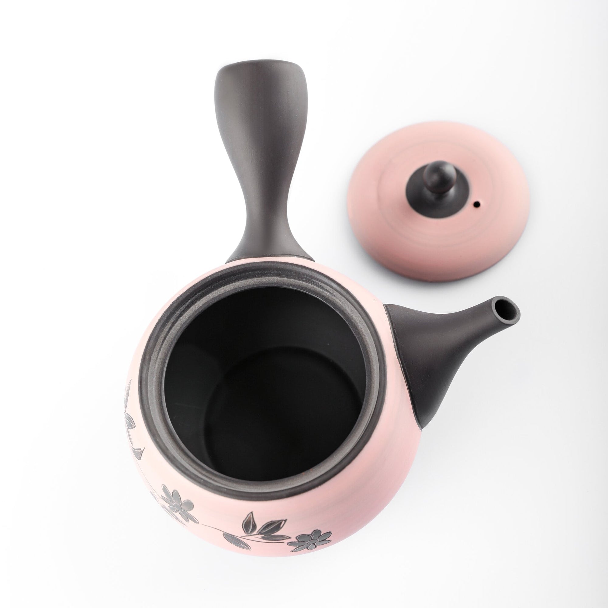 Isobe Ceramics ka51: Tokoname Kyusu Tea Pot Spring & Autumn (Pink & Black) 350 ml